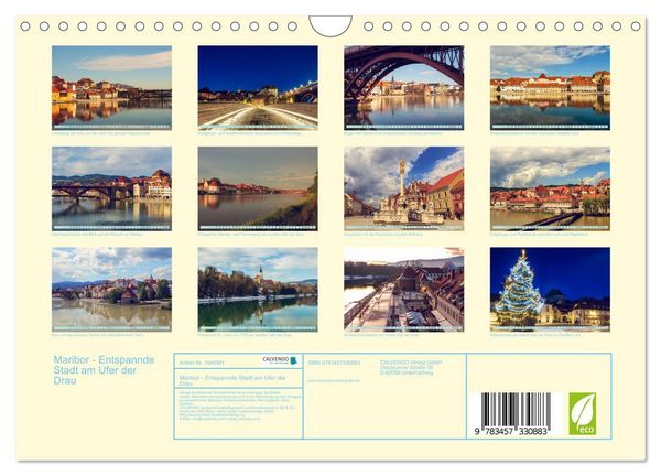Produktbild: Maribor - Entspannde Stadt am Ufer der Drau (Wandkalender 2026 DIN A4 quer), CALVENDO Monatskalender