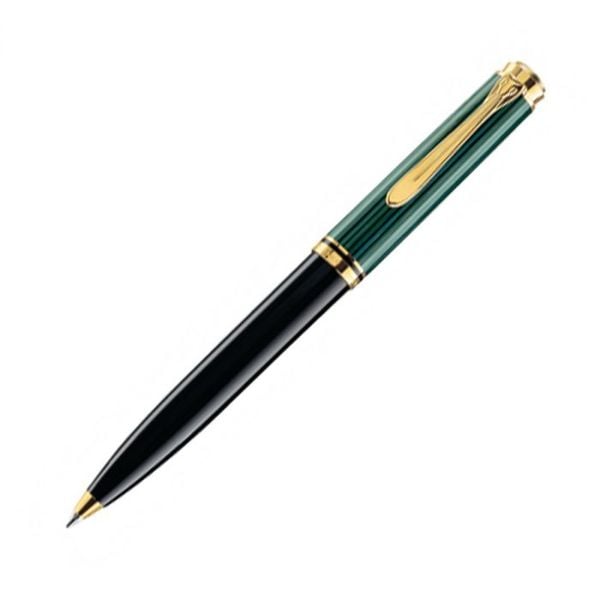 Pelikan Kugelschreiber Souverän® K600, 24-Karat vergoldete Zierelemente, Drehmechanik, Schwarz-Grün
