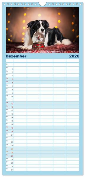 Produktbild: Familienplaner 2026 - H&uuml;tehunde - H&uuml;ter der Herzen mit 5 Spalten (Wandkalender, 21 x 45 cm) CALVENDO