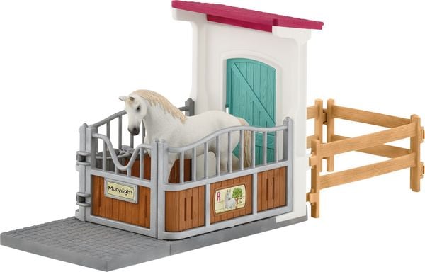 Produktbild: schleich&reg; 42569 Pferdebox mit Vollblut Hengst