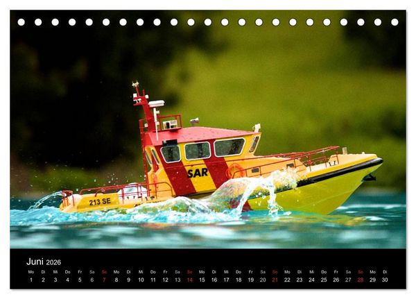 Produktbild: Modellboote in ihrem Element (Tischkalender 2026 DIN A5 quer), CALVENDO Monatskalender