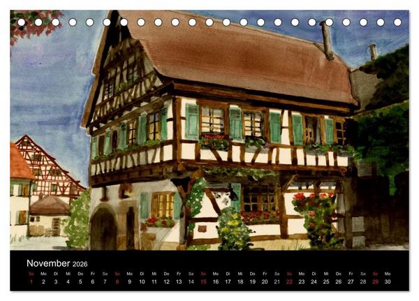 Produktbild: Deutschland in Aquarell (Tischkalender 2026 DIN A5 quer), CALVENDO Monatskalender