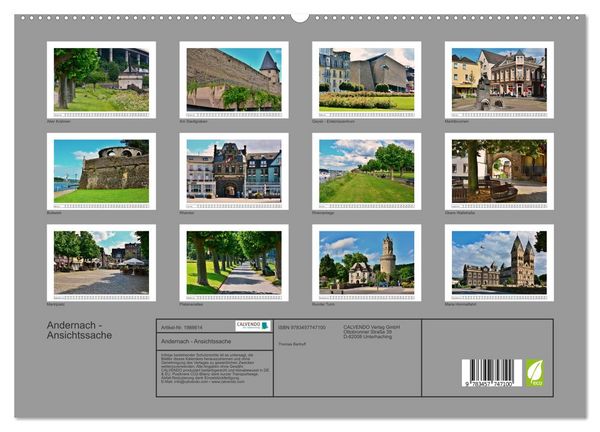 Produktbild: Andernach - Ansichtssache (hochwertiger Premium Wandkalender 2026 DIN A2 quer), Kunstdruck in Hochglanz