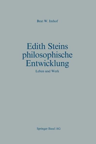 Produktbild: Edith Steins philosophische Entwicklung