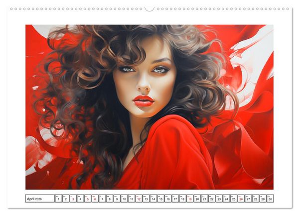 Produktbild: Femme Fatale. Portraits. Starke und sch&ouml;ne Frauen (hochwertiger Premium Wandkalender 2026 DIN A2 quer), Kunstdruck in Hochglanz
