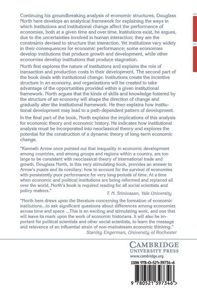 Produktbild: Institutions, Institutional Change and Economic Performance