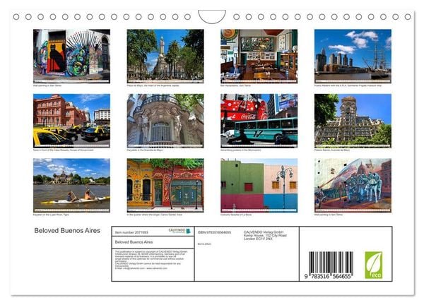 Produktbild: Beloved Buenos Aires (Wall Calendar 2026 DIN A4 landscape), CALVENDO 12 Month Wall Calendar