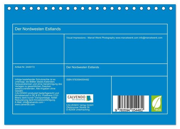 Produktbild: Der Nordwesten Estlands (Tischkalender 2027 DIN A5 quer), CALVENDO Monatskalender