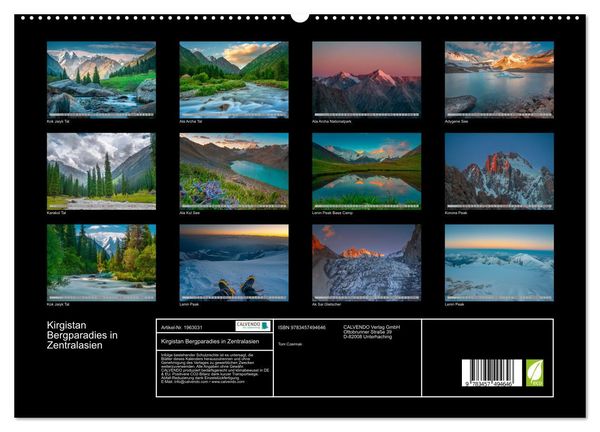 Produktbild: Kirgistan Bergparadies in Zentralasien (hochwertiger Premium Wandkalender 2026 DIN A2 quer), Kunstdruck in Hochglanz