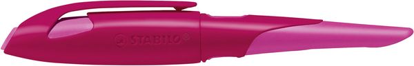 Produktbild: STABILO Ergonomischer Schulf&uuml;ller f&uuml;r Rechtsh&auml;nder mit Anf&auml;nger-Feder A -   EASYbirdy in beere/pink - Einzelstift - inklusive Patrone