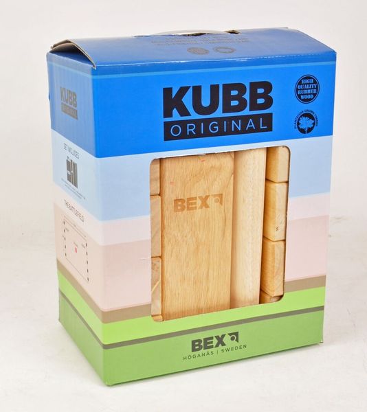 Produktbild: BEX 511-011 - KUBB Original Color, das Original aus Schweden, Premium Qualit&auml;t aus Gummibaum Holz