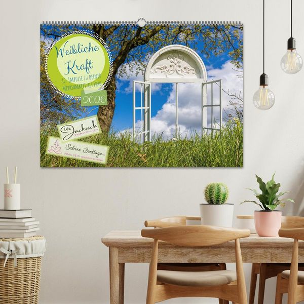 Produktbild: Weibliche Kraft - 12 Impulse zu deiner Wirksamkeit als Frau (Wandkalender 2026 DIN A2 quer), CALVENDO Monatskalender