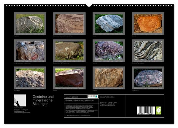 Produktbild: Gesteine und mineralische Bildungen (hochwertiger Premium Wandkalender 2026 DIN A2 quer), Kunstdruck in Hochglanz
