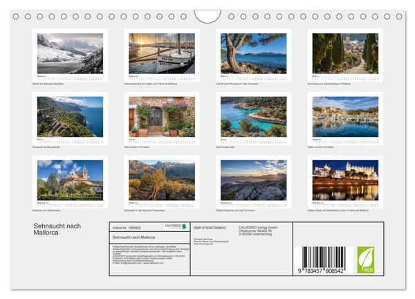 Produktbild: Sehnsucht nach Mallorca (Wandkalender 2026 DIN A4 quer), CALVENDO Monatskalender