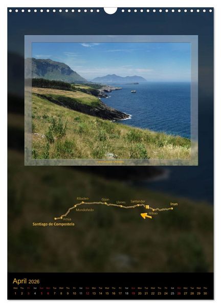 Produktbild: Camino del norte / UK-Version (Wall Calendar 2026 DIN A3 portrait), CALVENDO 12 Month Wall Calendar