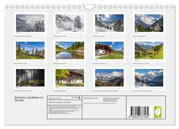 Produktbild: Sch&ouml;nes Landleben im Ahrntal (Wandkalender 2026 DIN A4 quer), CALVENDO Monatskalender