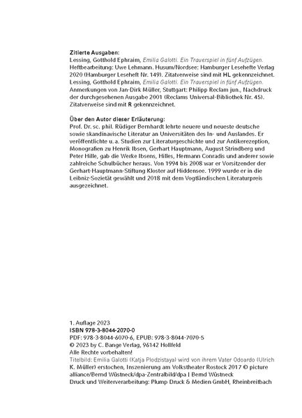 Produktbild: Emilia Galotti von Gotthold Ephraim Lessing