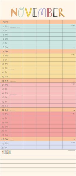 Produktbild: Familienplaner Unser buntes Jahr 2027