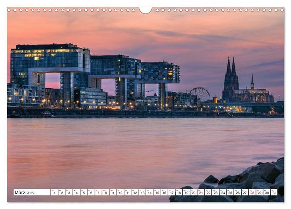 Produktbild: Urbane Impressionen: Domstadt K&ouml;ln - Lebensgef&uuml;hl am Rhein (Wandkalender 2026 DIN A3 quer), CALVENDO Monatskalender