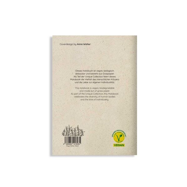 Produktbild: Notizheft A5 blanko aus Graspapier &ndash; Maya &ndash; Farbe: Melon &ndash; matabooks