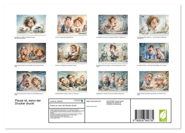 Produktbild: Pause ist, wenn der Drucker druckt (Wandkalender 2026 DIN A4 quer), CALVENDO Monatskalender