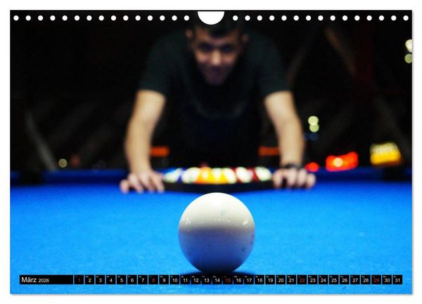 Produktbild: Billard. Konzentration - Sport - Spannung (Wandkalender 2026 DIN A4 quer), CALVENDO Monatskalender