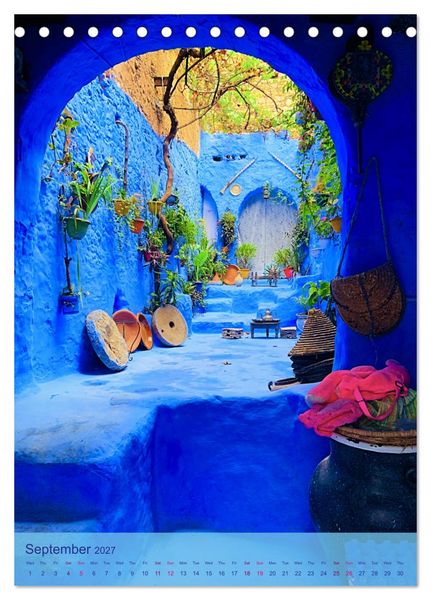 Produktbild: Chefchouen - The Blue City (Desk Calendar 2027 DIN A5 portrait), CALVENDO 12 Month DeskCalendar