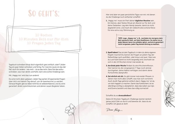 Produktbild: Happy me &ndash; Meine 10-Wochen-Tagebuch-Challenge mit Social-Media-Star Cali Kessy