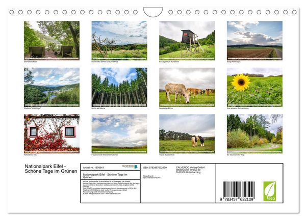 Produktbild: Nationalpark Eifel - Sch&ouml;ne Tage im Gr&uuml;nen (Wandkalender 2026 DIN A4 quer), CALVENDO Monatskalender