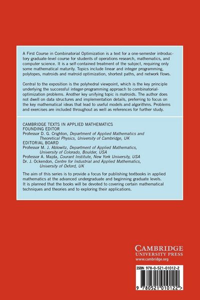 Produktbild: A First Course in Combinatorial Optimization