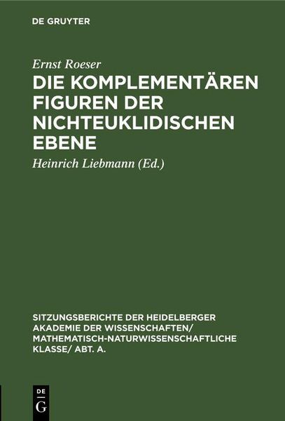 Produktbild: Die komplement&auml;ren Figuren der nichteuklidischen Ebene