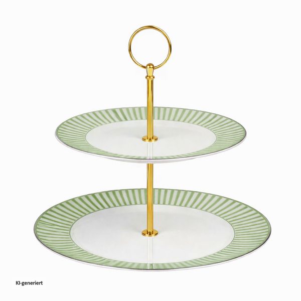 Produktbild: neuetischkultur Etagere 2 st&ouml;ckig Keramik Servieretagere 24 cm