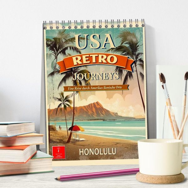 Produktbild: USA - Retro Journeys (Tischkalender 2027 DIN A5 hoch), CALVENDO Monatskalender