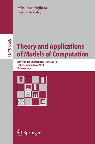Produktbild: Theory and Applications of Models of Computation