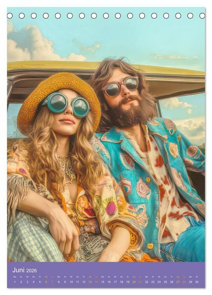 Produktbild: Hippiekinder - Hippiekultur (Tischkalender 2026 DIN A5 hoch), CALVENDO Monatskalender