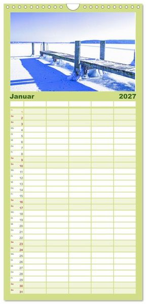 Produktbild: Familienplaner 2027 - Meine kleine Auszeit mit 5 Spalten (Wandkalender, 21 x 45 cm) CALVENDO
