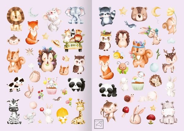 Produktbild: Meine Aquarell-Sticker &ndash; Tierkinder