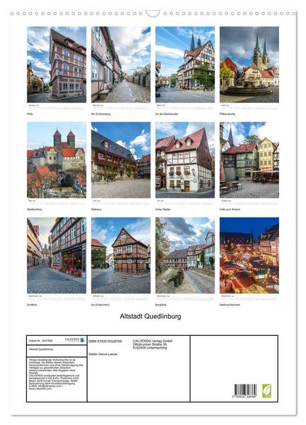 Produktbild: Altstadt Quedlinburg (Wandkalender 2026 DIN A2 hoch), CALVENDO Monatskalender