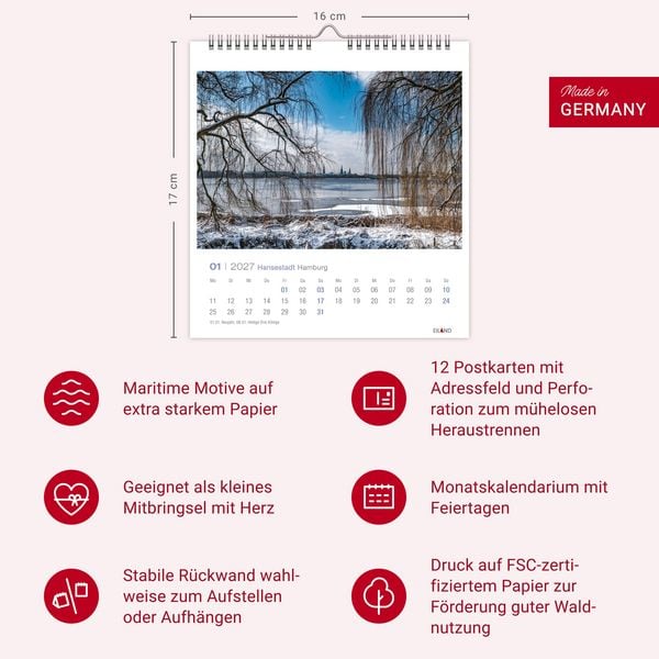Produktbild: Hansestadt Hamburg Postkartenkalender 2027