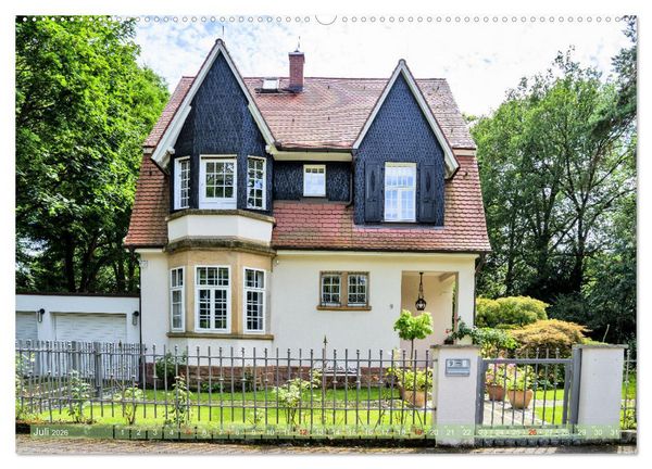 Produktbild: Die Villenkolonie in Buchschlag (hochwertiger Premium Wandkalender 2026 DIN A2 quer), Kunstdruck in Hochglanz