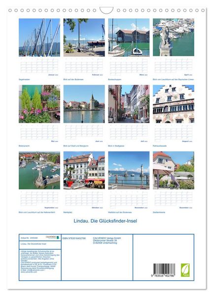 Produktbild: Lindau. Die Gl&uuml;cksfinder-Insel (Wandkalender 2026 DIN A3 hoch), CALVENDO Monatskalender
