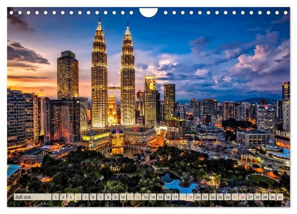 Produktbild: Die 12 meistbesuchten St&auml;dte der Welt (Wandkalender 2026 DIN A4 quer), CALVENDO Monatskalender