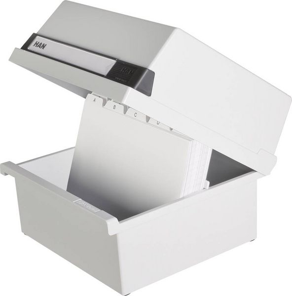 Produktbild: HAN 965-11 Karteikasten Lichtgrau max. Anzahl der Karten: 800 Karten DIN A5 quer