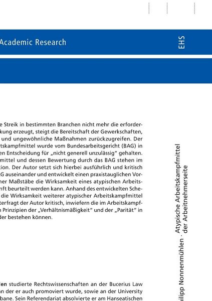 Produktbild: Atypische Arbeitskampfmittel der Arbeitnehmerseite