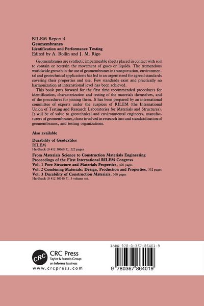 Produktbild: Geomembranes - Identification and Performance Testing