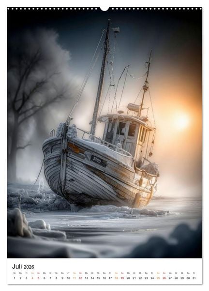 Produktbild: Frostige K&uuml;sten - Wintertr&auml;ume am Meer (hochwertiger Premium Wandkalender 2026 DIN A2 hoch), Kunstdruck in Hochglanz