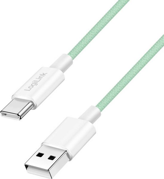 LogiLink USB-C Kabel USB 2.0 USB-A Stecker, USB-C Stecker 1m Grün CU0327