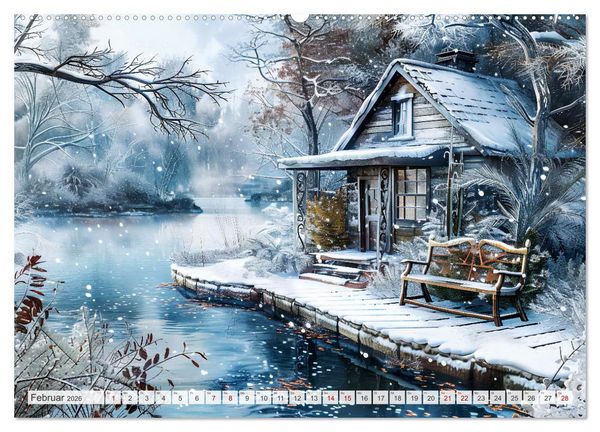 Produktbild: Cottages am Wasser - Malerische R&uuml;ckzugsorte genie&szlig;en (Wandkalender 2026 DIN A2 quer), CALVENDO Monatskalender