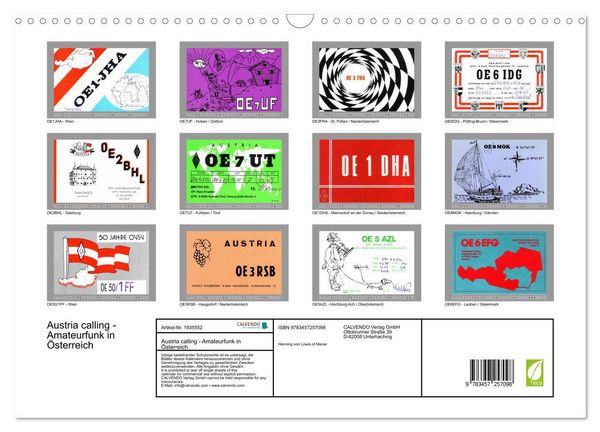 Produktbild: Austria calling - Amateurfunk in &Ouml;sterreich (Wandkalender 2026 DIN A3 quer), CALVENDO Monatskalender