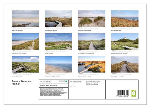 Produktbild: Amrum: Natur und Freiheit (hochwertiger Premium Wandkalender 2026 DIN A2 quer), Kunstdruck in Hochglanz